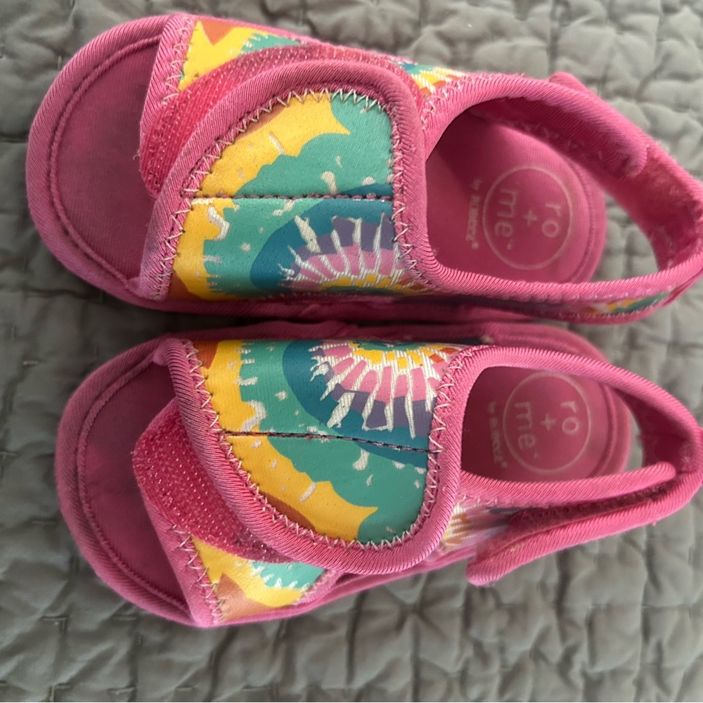 Robeez Pink and Yellow Kids Sandals